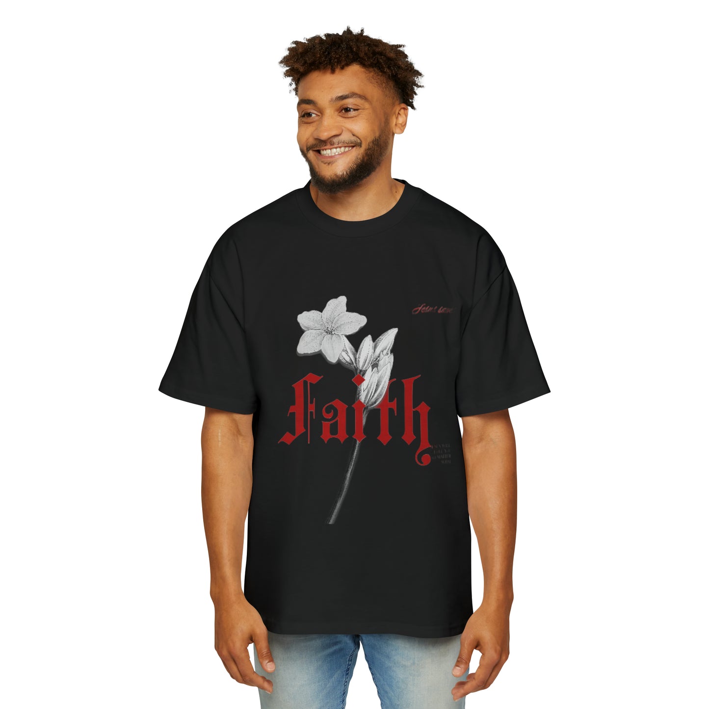 Men's Faith Oversized Tee Front Faced